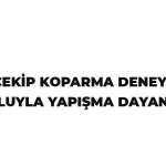 “ÇEKİP KOPARMA DENEYİ YOLUYLA YAPIŞMA DAYANIMI”  DENEY RAPORU SONUCU